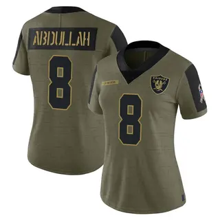 Las Vegas Raiders Women's Ameer Abdullah Limited 2021 Salute To Service Jersey - Olive