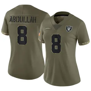 Las Vegas Raiders Women's Ameer Abdullah Limited 2022 Salute To Service Jersey - Olive